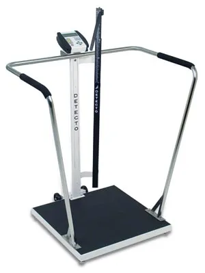 Detecto Scale - 6856MHR - Bariatric Handrail Scale Detecto Lcd Display 1000 Lbs. / 450 Kg Capacity Black / White Ac Adapter / Battery Operated