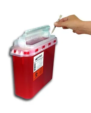 Oak Ridge Products - 0354-150B - Sharps Container 5-4 Quart Red Base- Translucent Rotary Lid BD Style 20-cs