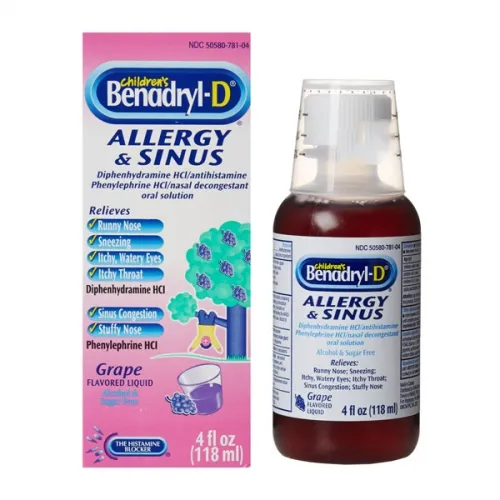 Johnson & Johnson - 17005 - Benadryl-D Allergy Liquid, Children