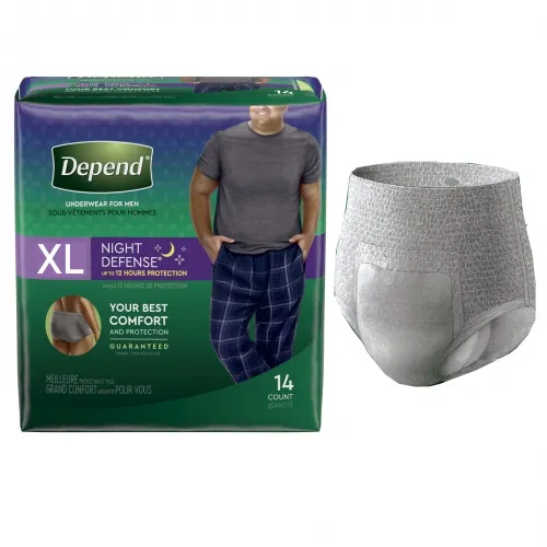 Kimberly Clark - From: 51124 To: 51126 - Depend Night Defense Underwear for Men, Small/Medium