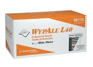 Kimberly Clark - From: 05600 To: 05740  WypAll L40Task Wipe WypAll L40 Light Duty White NonSterile Double Re Creped 12 X 12 1/2 Inch Disposable