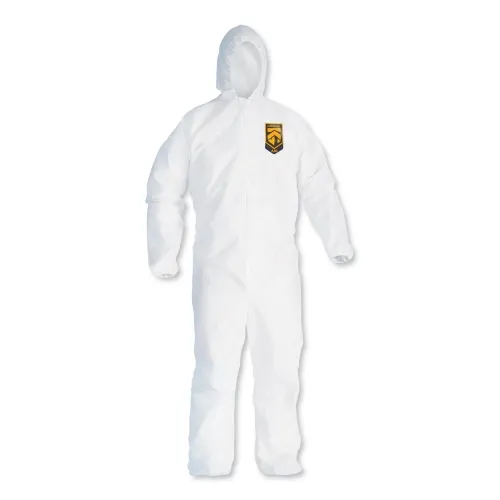 Kimberlycl - From: KCC46112 To: KCC46116  A30 Elastic Back And Cuff Hooded Coveralls, Medium, White, 25/Carton