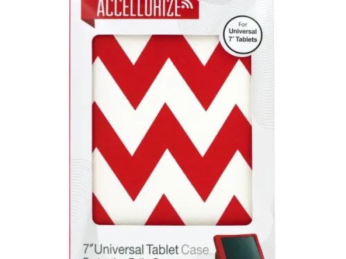 Kole Imports - EL544 - Accellorize Red Chevron Universal Tablet Case