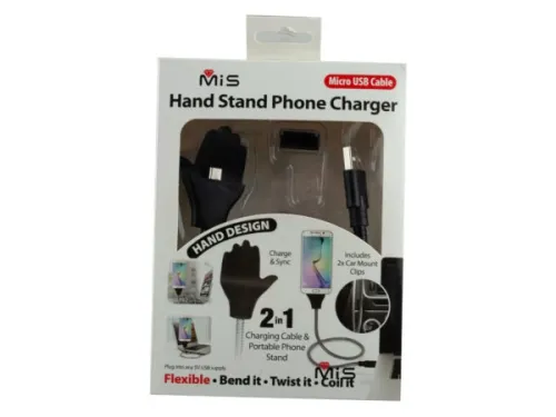 Kole Imports - EN210 - Micro Usb Hand Stand Phone Charger Cable