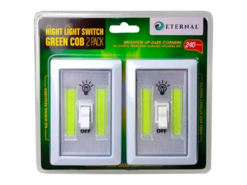 Kole Imports - GL986 - 2 Pack Cob Night Light Switch In Green