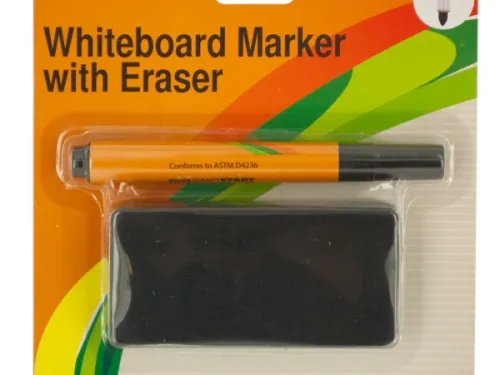 Kole Imports - Hw667 - Whiteboard Marker &amp; Eraser Set