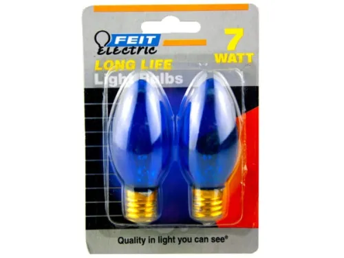 Kole Imports - MA187 - 2 Pack Green 7 Blue Long Life Night Light Bulbs
