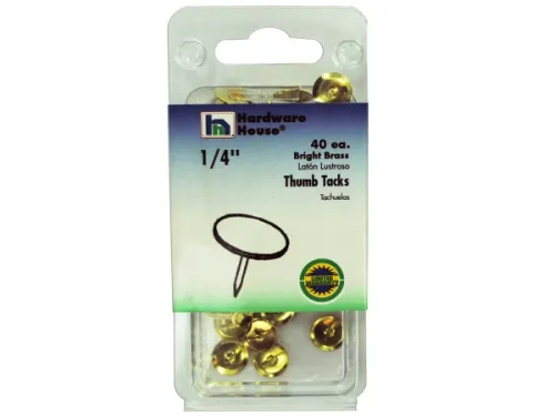 Kole Imports - MT619 - Brass Thumbtacks, Pack Of 40