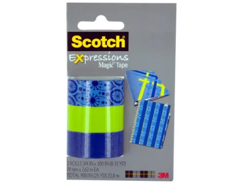 Kole Imports - From: OP757 To: OP794 - Scotch Expressions Blue &amp; Lime Wheels Tape Set