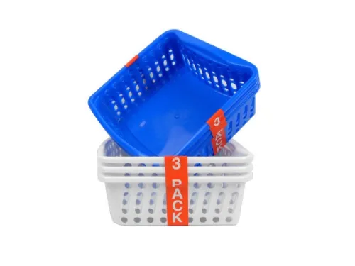 Kole Imports - UU264 - Plastic Storage Baskets, Pack Of 3