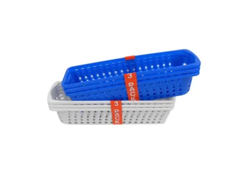 Kole Imports - UU265 - Rectangular Plastic Baskets, Pack Of 3