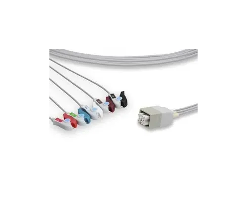 Cables and Sensors - LAP5-90P0 - ECG Telemetry Leadwire, 5 Leads Pinch/Grabber, GE Healthcare > Marquette Compatible w/ OEM: 394111-005, 394111-011 (DROP SHIP ONLY) (Freight Terms are Prepaid & Added to Invoice - Contact Vendor for Specifics)
