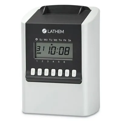Lathemtime - LTH700E - 700e Calculating Time Clock, Digital Display, White 