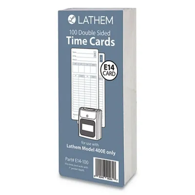 Lathemtime - LTHE14100 - E14-100 Time Cards, Bi-weekly/monthly/semi-monthly/weekly, Two Sides, 7 