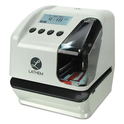 Lathemtime - LTHLT5000 - Lt5000 Electronic Time And Date Stamp, Digital Display, Cool Gray 