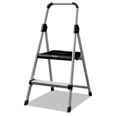 Louisville - DADBXL226002 - Aluminum Step Stool Ladder, 2-Step, 225 Lb Capacity, 18.5W X 23.5 Spread X 38.5H, Silver