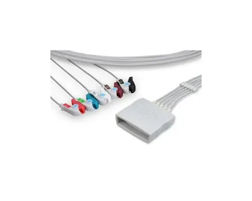 Cables and Sensors - LPT5-90P0 - ECG Telemetry Leadwire, 5 Leads Pinch/Grabber, Philips Compatible w/ OEM: 989803171831 (DROP SHIP ONLY) (Freight Terms are Prepaid & Added to Invoice - Contact Vendor for Specifics)