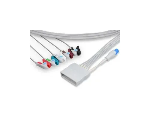 Cables and Sensors - LPTS5-90P0 - ECG Telemetry Leadwire, 5 Leads Pinch/Grabber w/ SpO2, Philips Compatible w/ OEM: 989803171851 (DROP SHIP ONLY) (Freight Terms are Prepaid & Added to Invoice - Contact Vendor for Specifics)