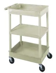Luxor - WSCC-2 - Utility Cart, Two Shelves (20.7" Clearance between Shelves), Wire, 33.75"W x 19.5"D x 39.5"H, Maximum Weight Capacity 200 lbs, Assembly Required (DROP SHIP ONLY)