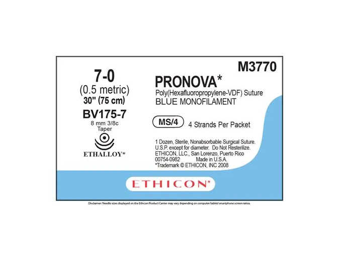 Ethicon - M3770 - 7-0 4-30in Pronova Blu Mono Da Bv175-7,bv175-7