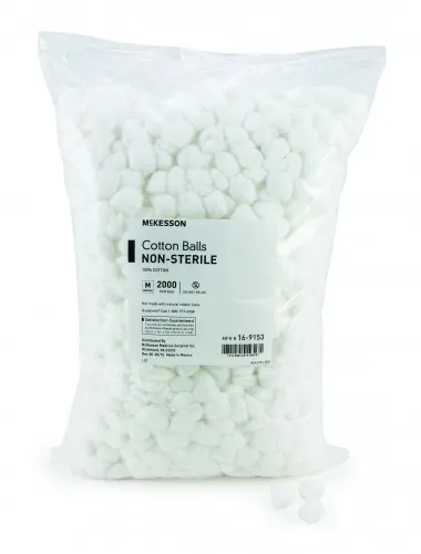 McKesson - 16-9153 - Cotton Ball Medium Cotton NonSterile