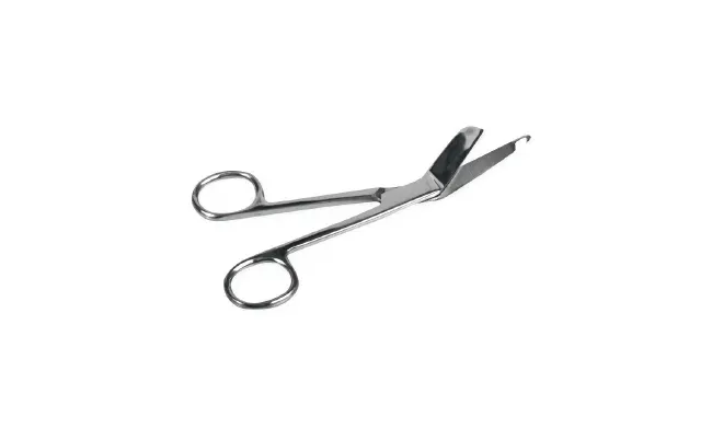 Medline - MDS10478 - Bandage Scissors Lister 5-1/2 Inch Length Floor Grade Stainless Steel Finger Ring Handle Angled Blunt Tip / Blunt Tip