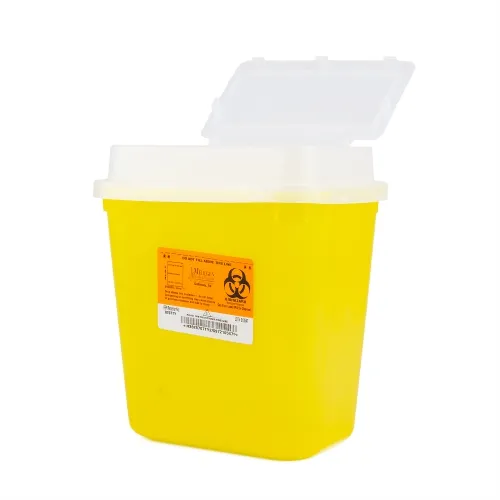 Medegen Medical - From: 8707TY To: 8710TF - Stackable Sharps Container, Polypropylene, Biohazard Symbol, Translucent,2 Gal