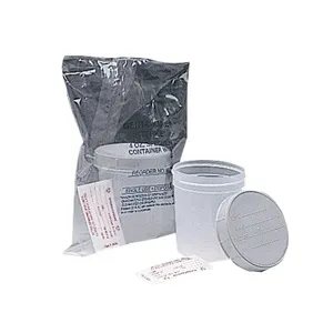 Medegen Medical - M4928 - Specimen Container, 4 oz, Label & Gray Lid, Polybag, 100/cs (60 cs/plt)