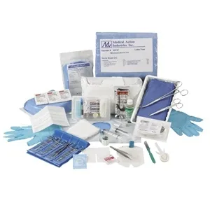 Medical Action Industries - 61104 - Sterile contents: Alcohol prep pad, PVP prep, 4 x 3" gauze pad, metal forceps and scissors.