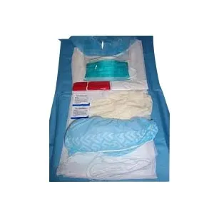 Medikmark - UPK-200 Universal precaution kit. Includes: 1 pair non-latex gloves, 2 bag with tie, 1 barrier gown, 2 microbial wipes, 1 bouffant cap, 2 shoe covers 1 mask with eye shield. Non-sterile.