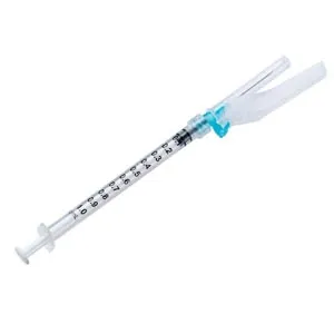 MediVena - 2110 - Luer-Lock Syringes 1ml w- Safety Needles 23Gx1 -25mm- 100-bx