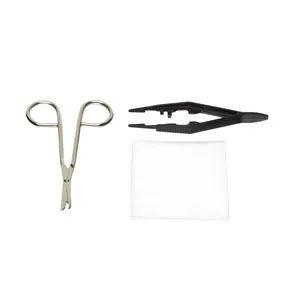 Medline - MDS707555 - Suture Removal Tray with Metal Littauer Scissors and Plastic Forceps