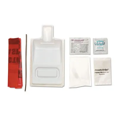 Medlineind - MIIMPH17CE210 - Biohazard Fluid Clean Up Kit, 7 Pieces, Synthetic Fabric Bag