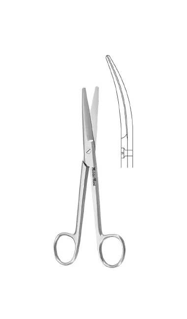 Integra Lifesciences - MeisterHand - MH5-122 - Dissecting Scissors Meisterhand Mayo 5-1/2 Inch Length Surgical Grade Stainless Steel Nonsterile Finger Ring Handle Curved Blunt Tip / Blunt Tip