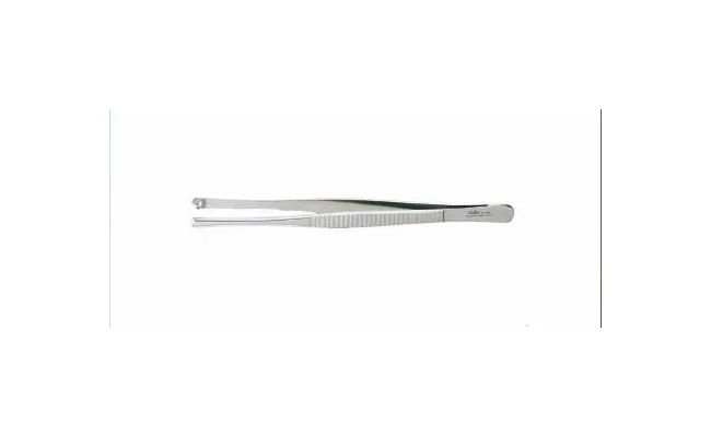 Integra Lifesciences - MeisterHand - MH6-144 - Tissue Forceps Meisterhand Russian 8 Inch Length Surgical Grade German Stainless Steel Nonsterile Nonlocking Thumb Handle Straight Radially Serrated Round Cups