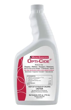 Micro Scientific Industries - MOCP12-024 - Micro ScientificOpti Cide3 Disinfectant, Pour Bottle with Flip Cap