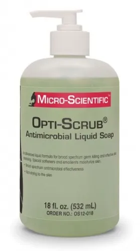 Micro-Scientific - OS12-018 - Opti-Scrub Liquid Antimicrobial Skin Cleanser, Pump Top, 18 oz, 12/cs (US Only)