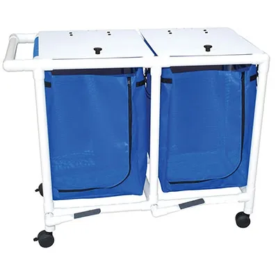 MJM International - 20-4254 - Double Hamper With Mesh Bag Push/pull Handle Footpedal