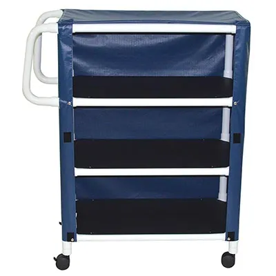 MJM International - 20-4256 - 3-shelf Utility / Linen Cart With Mesh Or Solid Vinyl Cover