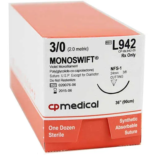 Myco Medical - ML398-MV - Suture, 3-0, Redidiox, Monofilament, YFS-2, (Vet Use Only)