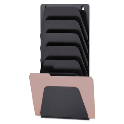 Offmateint - OIC21505 - Wall File Holder, 7 Sections, Legal/letter, Black 