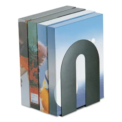 Offmateint - OIC93142 - Heavy Duty Bookends, Nonskid, 8 X 8 X 10, Steel, Black 