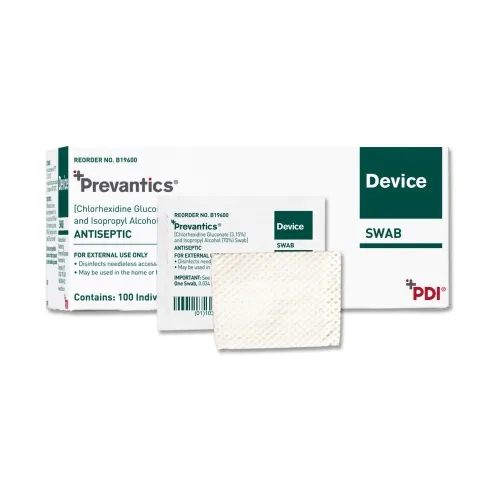 PDI - Professional Disposables - From: B123ST To: B19600  Prep Swab, 3.15% Chlorhexidine Gluconate & 70% (v/v) Isopropyl Alcohol, Skin Antiseptic, 160/bx, 10 bx/cs