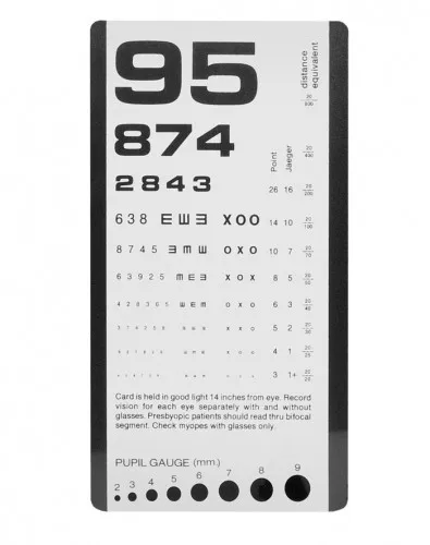 Prestige Medical - 3908 - Diagnostic Instruments - Pocket Eye Chart