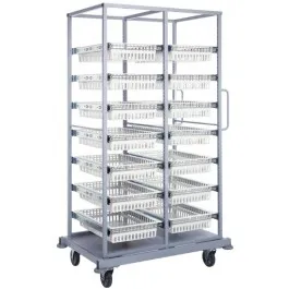 Quantum - From: PS-DBC-7WB7S To: PS-DBC-14WB - Cart with Plastic Mesh Tray, Chrome (DROP SHIP ONLY)
