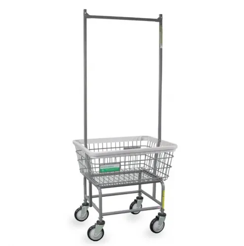 RB WIRE - 200F91/ANTI - Antimicrobial Laundry Cart W/ Single Pole Rack