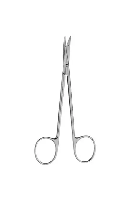 V. Mueller - Rh1634 - Suture Scissors V. Mueller Littler 4-3/4 Inch Length Surgical Grade Stainless Steel Nonsterile Finger Ring Handle Curved Blunt Tip / Blunt Tip