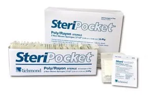 Richmond Dental & Medical - From: 300408 To: 303122  Richmond Dental SteriPocket Sponge, Non Woven, 8 Ply Rayon/ Poly, Sterile