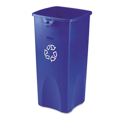 Rubrmdcomm - RCP356973BE - Recycled Untouchable Square Recycling Container, Plastic, 23 Gal, Blue 