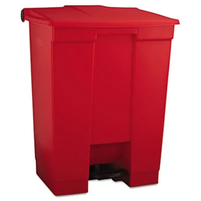 Rubrmdcomm - From: RCP6143BEI To: RCP6146RED  Indoor Utility Step On Waste Container, Square, Plastic, 8 Gal, Beige